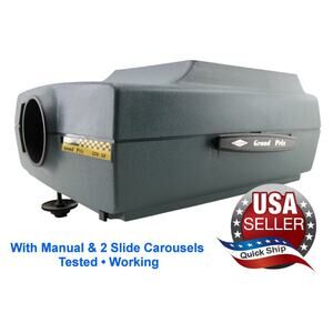 Sawyer’s Grand Prix 570 AF Slide Projector & 2 Slide Carousels & Manual • Tested